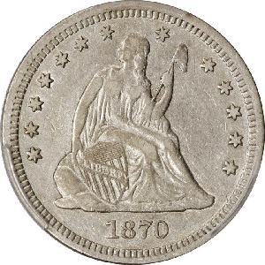 1870-CC Seated Liberty quarter images
