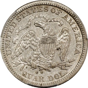Values of rare 1870-CC Seated Liberty quarter