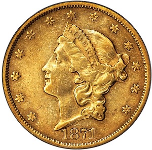 1871-CC Coronet $20 double eagle images