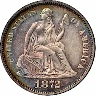 1872-CC Seated Liberty dime images