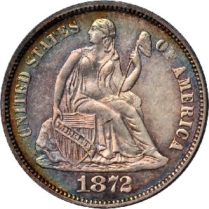 1872-CC Seated Liberty dime images