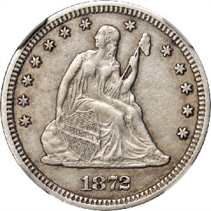 1872-CC Seated Liberty quarter photos