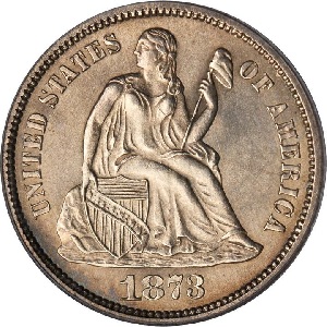 1873-CC Seated Liberty Dime images
