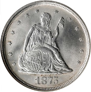 1875-S Seated Liberty 20 cent coin