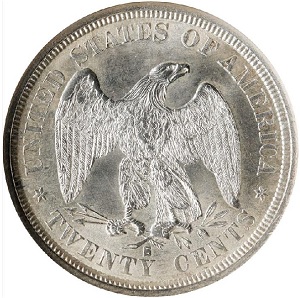Common Date: 1875-S Seated Liberty 20 cent