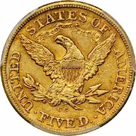 Carson City gold coin: 1876-CC Five Dollar Half Eagle