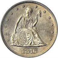 1876-CC Seated Liberty 20 cent coin photos