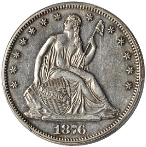 1876 Seated Liberty half dollar