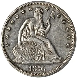 1876 Seated Liberty half dollar
