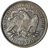 Common Date Price trend comparison coin: 1876 Seated Liberty half dollar