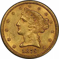 1879-CC Five Dollar Half Eagle images