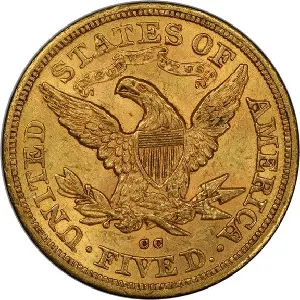 Carson City gold coin: 1879-CC Five Dollar Half Eagle