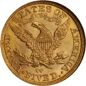 Carson City gold coin: 1881-CC Five Dollar Half Eagle