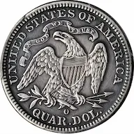 1891-O Seated Liberty quarter value trends