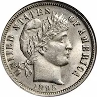 1895-O Barber dime photos