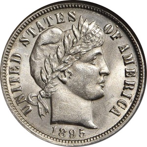 1895-O Barber dime photos