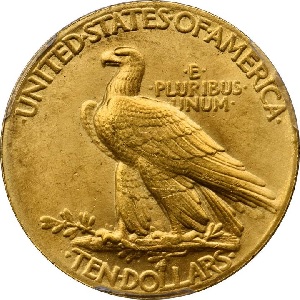 Classic rarity 1907 Indian Head $10 Eagle, Wire Rim, Periods