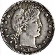 1909-O Barber quarter photos