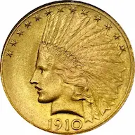 1910 Indian Head $10 Eagle