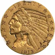 1913 Indian Head $5 half eagle pics