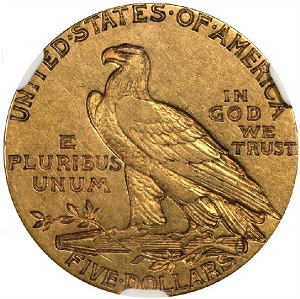 Common Date 1913 Indian Head $5 Half Eagle
