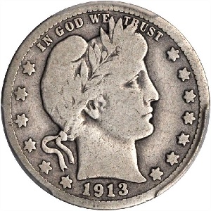 1913-S Barber quarter photos