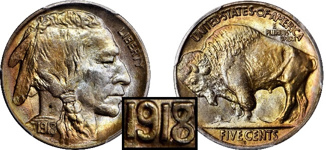 1918/7-D Buffalo nickel key date value trends