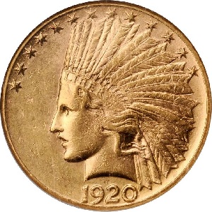 1920-S Indian Head $10 Eagle images