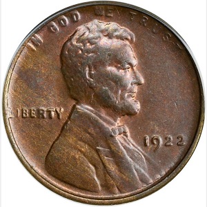 1922-D Lincoln cent, Missing D