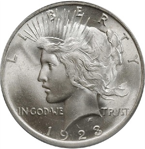 1923 Peace dollar