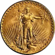 1926-D St. Gaudens $20 Double Eagle gold coin