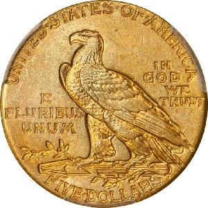 Values of the key date 1929 Indian Head $5 half eagle