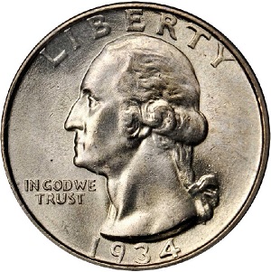 1934 Washington quarter