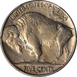 1937-D Buffalo nickel with 3 legs value