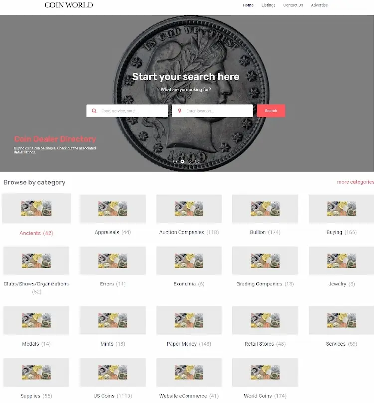 The Coin World dealer directory is a useful tool in your search to find prospective coin dealers. The Coin World dealer directory is a useful tool in your search to find prospective coin dealers.