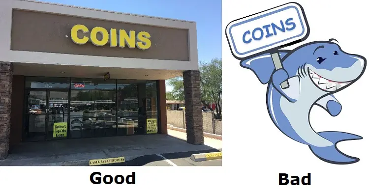 A coin dealer who has maintained a brick-and-mortar shop for many years more often than not displays a high level of competence and respectability. A coin dealer who has maintained a brick-and-mortar shop for many years more often than not displays a high level of competence and respectability.