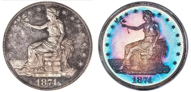 Beauty is in the eye of the beholder, but most collectors would agree the coin on the right has by far the greatest eye appeal (and with a price tag to prove it).