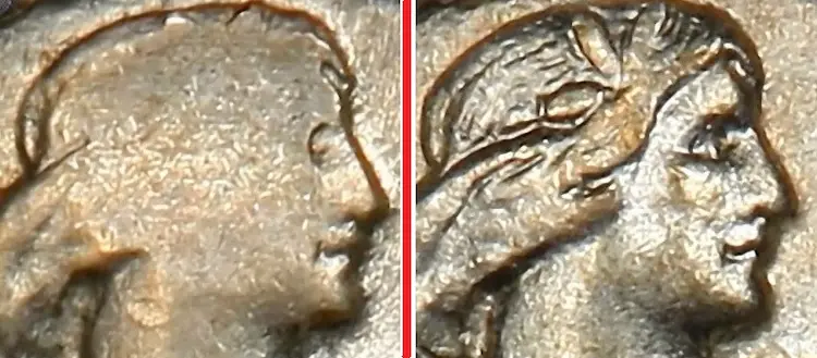 Full Head example Standing Liberty quarter. Full Head example Standing Liberty quarter.