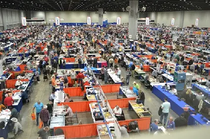 Coin shows range from small to large. The scene above is from the 2025 Florida United Numismatists (FUN) convention in Orlando.