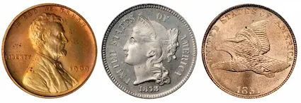 "Flyspecks" are small black spots on the surface of a coin, caused by water droplets (often saliva). "Flyspecks" are small black spots on the surface of a coin, caused by moisture droplets (often saliva).