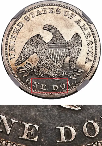 Tiny scratches called hairlines are detectable under high magnification.  Hairlines are often caused by improper cleaning methods and may significantly subtract from a coin's value.