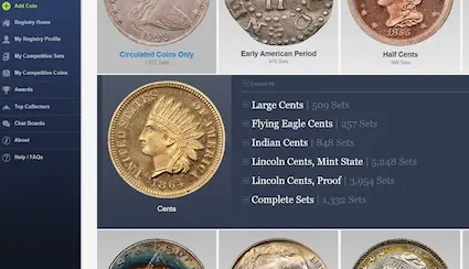 NGC Registry for cent sets. NGC Cent Registry Sets Aug 2023 screenshot
