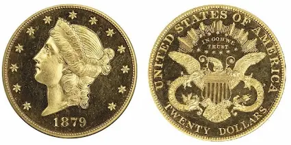 Proof cameo example of the Coronet Head $20 double eagle series.