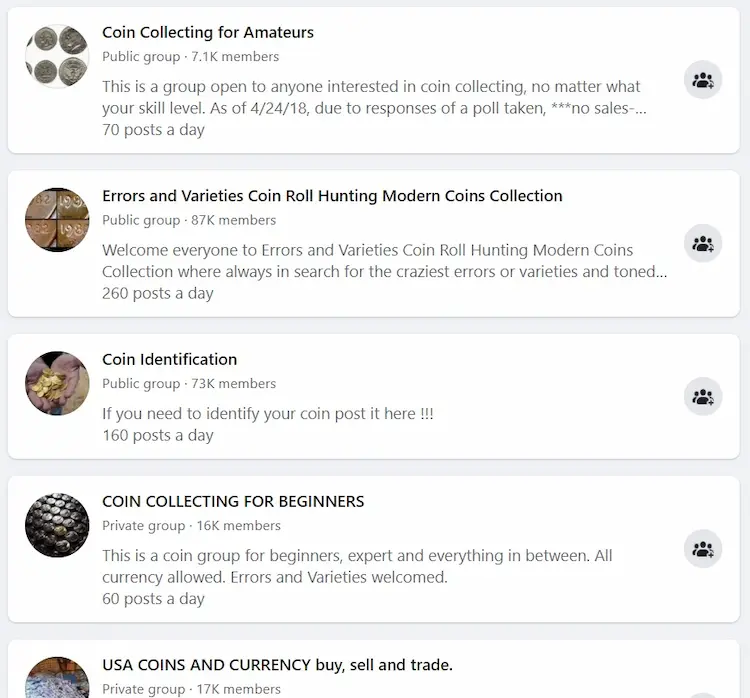 For coin collectors who enjoy social media, there is an abundance of opportunities to belong to coin-related groups.