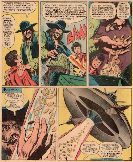 We get off the beaten path once in a while here on Rare Cons 101.  Whoever heard of an intergalactic coin collector stealing stolen coins from robbers in the Old West? We get off the beaten path once in a while here on Rare Cons 101.  Whoever heard of an intergalactic coin collector stealing stolen coins from robbers in the Old West?
