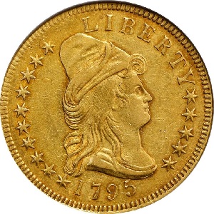 1795 Capped Bust $10 eagle, 9 Leaves obverse
