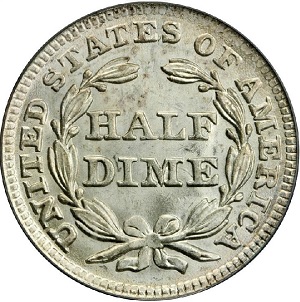 1850 Seated Liberty half dime: Value trends of a common date.