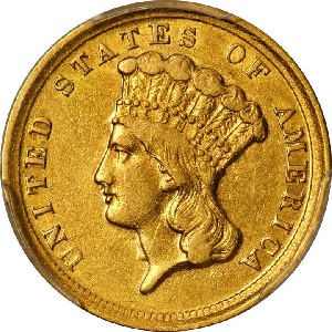 1854-D Indian Head three dollar photos