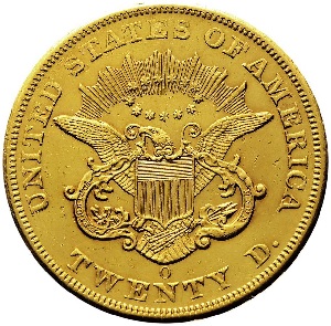 1855-O Coronet Twenty Dollar double eagle value trends