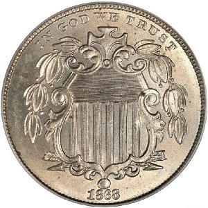1868 Shield nickel pictures